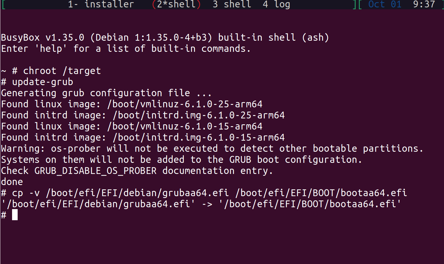 Grub Workaround Console Output - Debian Linux Distro Installation