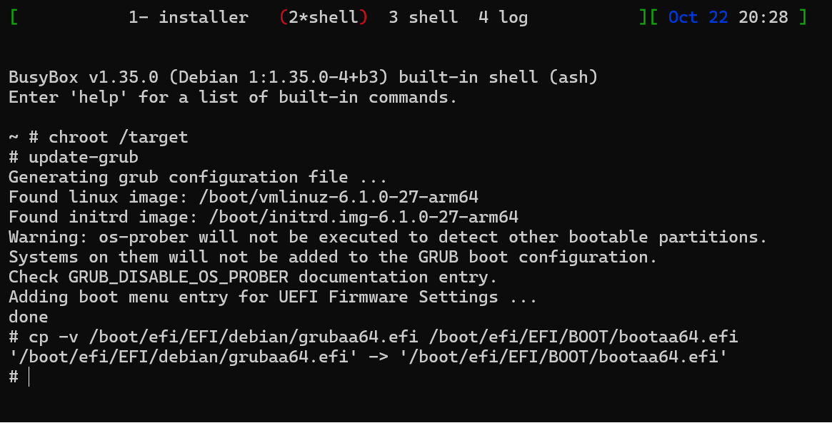 Grub Workaround Console Output - Debian Linux Distro Installation